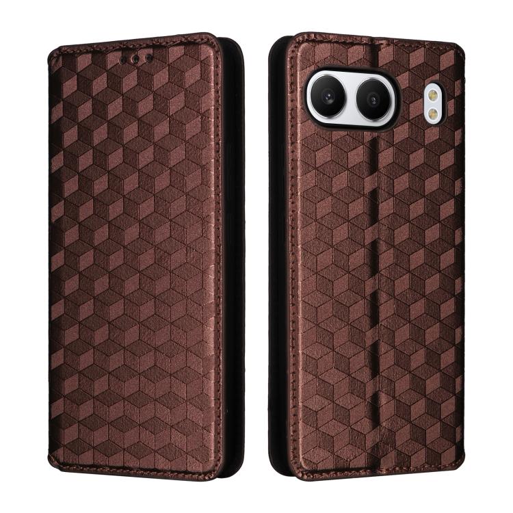 For OnePlus Nord 4 Cubic Grid Texture Flip Leather Phone Case
