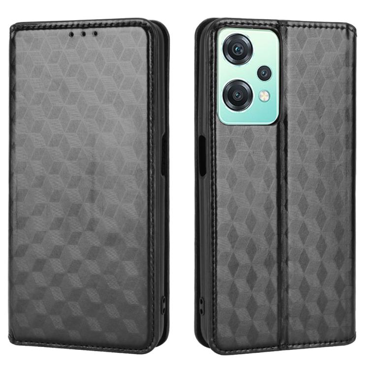 For OnePlus Nord CE 2 Lite 5G Cubic Grid Texture Flip Leather Phone Case