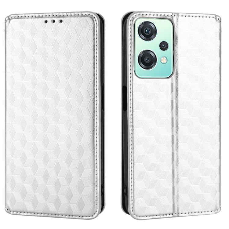 For OnePlus Nord CE 2 Lite 5G Cubic Grid Texture Flip Leather Phone Case