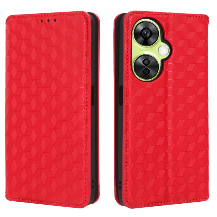 For OnePlus Nord CE 3 Lite / Nord N30 Cubic Grid Texture Flip Leather Phone Case