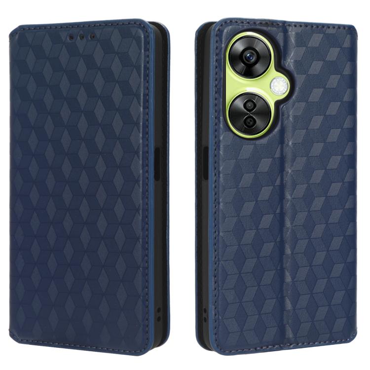 For OnePlus Nord CE 3 Lite / Nord N30 Cubic Grid Texture Flip Leather Phone Case