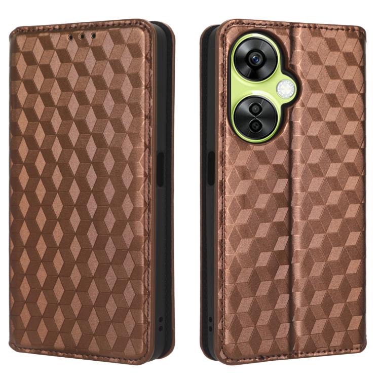 For OnePlus Nord CE 3 Lite / Nord N30 Cubic Grid Texture Flip Leather Phone Case