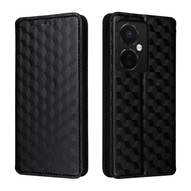 For OnePlus Nord CE3 Cubic Grid Texture Flip Leather Phone Case