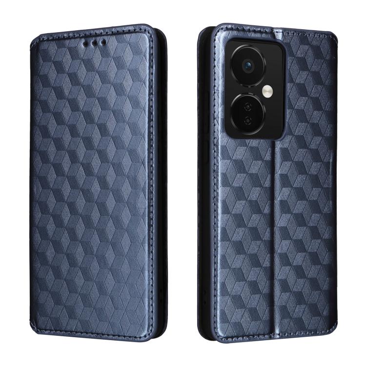 For OnePlus Nord CE3 Cubic Grid Texture Flip Leather Phone Case