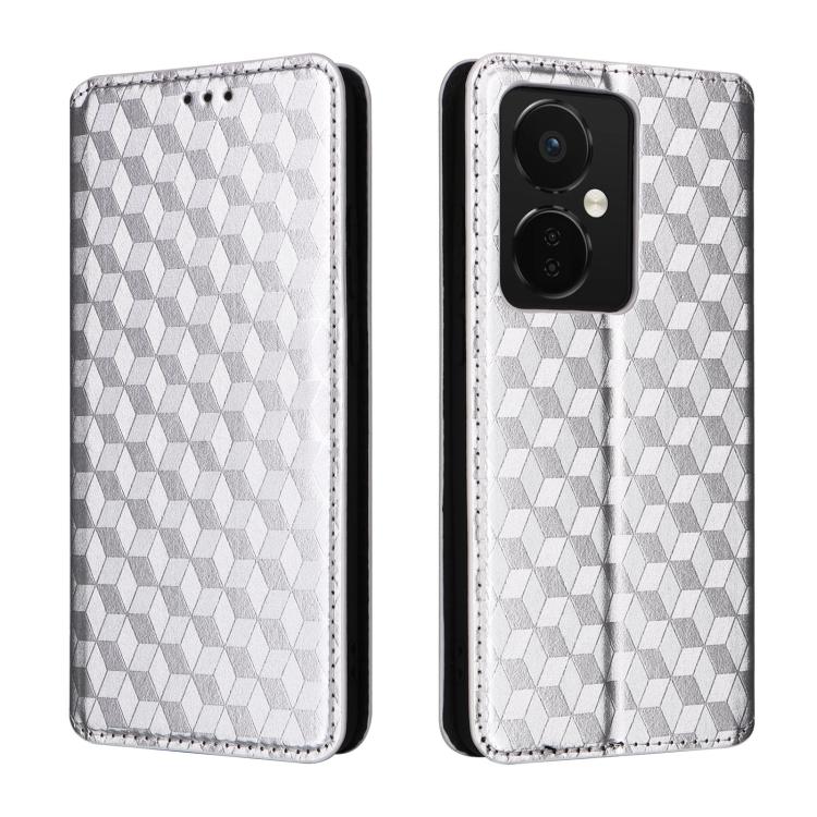For OnePlus Nord CE3 Cubic Grid Texture Flip Leather Phone Case