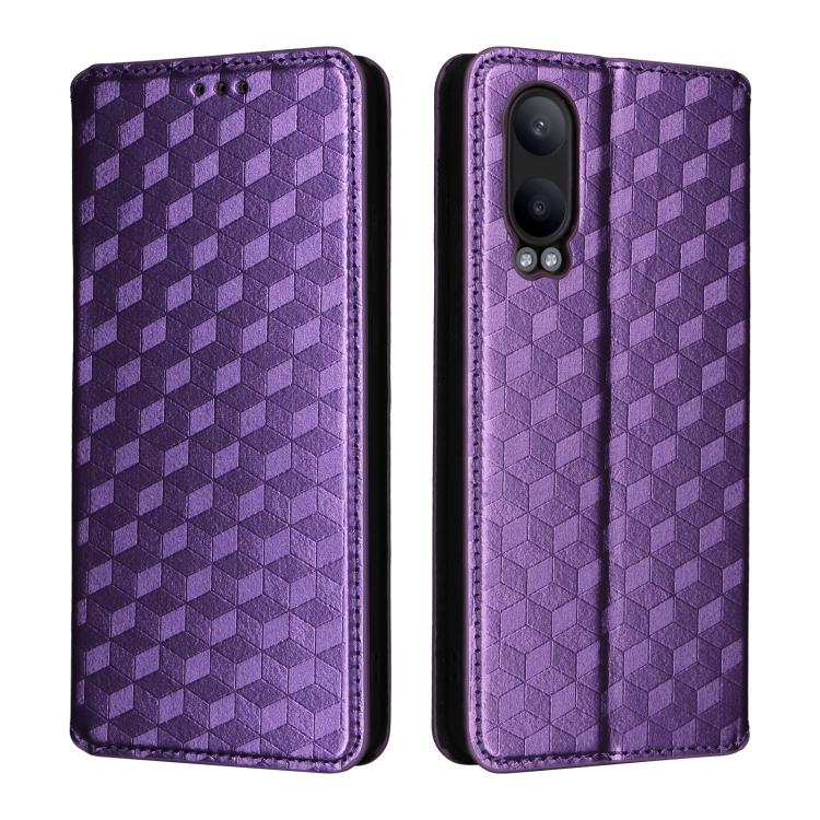 For OnePlus Nord CE4 Lite Cubic Grid Texture Flip Leather Phone Case