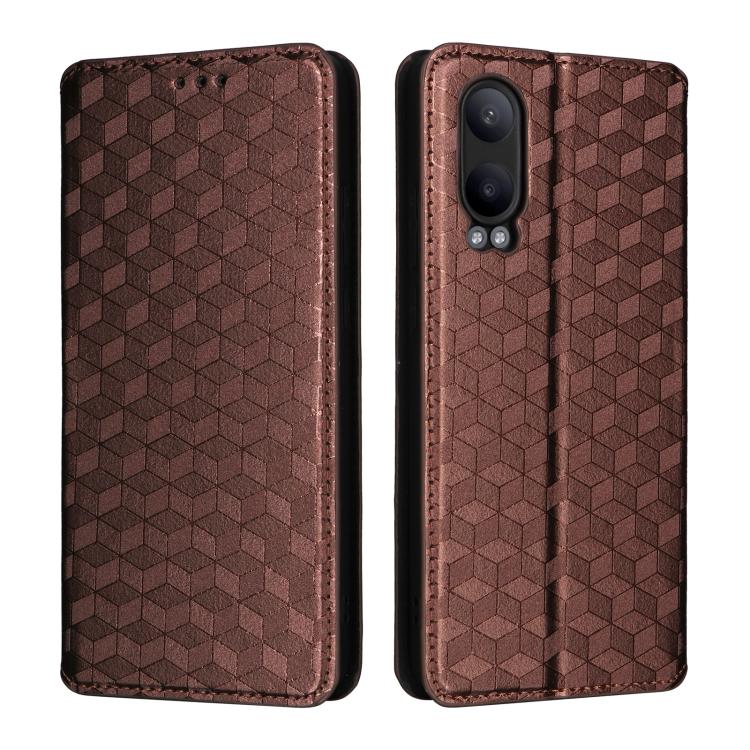 For OnePlus Nord CE4 Lite Cubic Grid Texture Flip Leather Phone Case