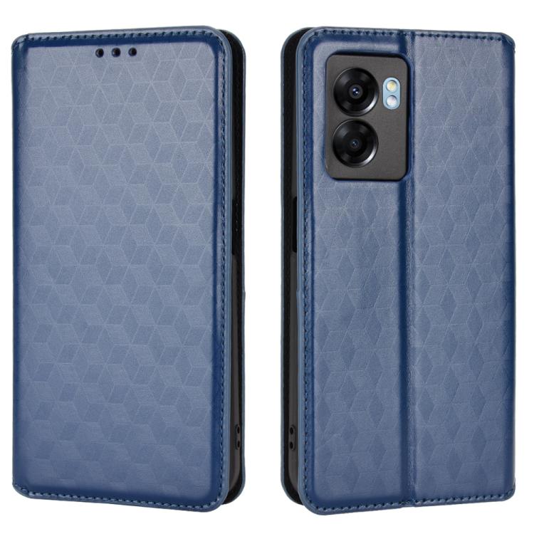 For OnePlus Nord N300 Cubic Grid Texture Flip Leather Phone Case