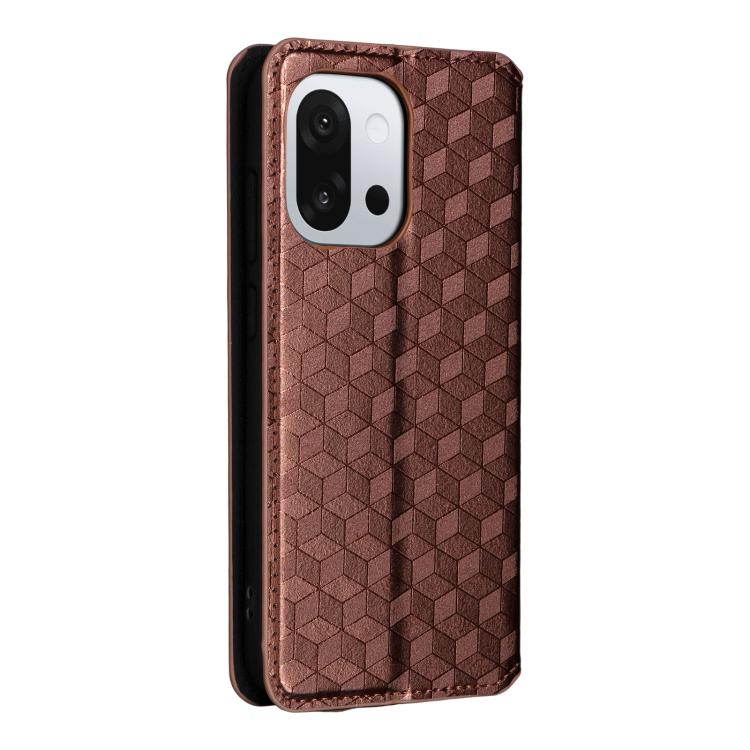 For OnePlus 13T Cubic Grid Texture Flip Leather Phone Case