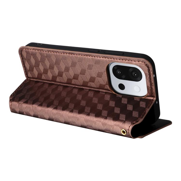 For OnePlus 13T Cubic Grid Texture Flip Leather Phone Case