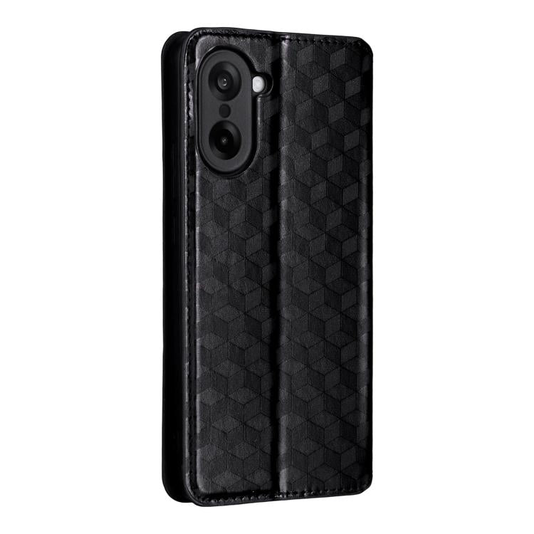 For OnePlus Nord CE5 / Ace 5 Racing Cubic Grid Texture Flip Leather Phone Case