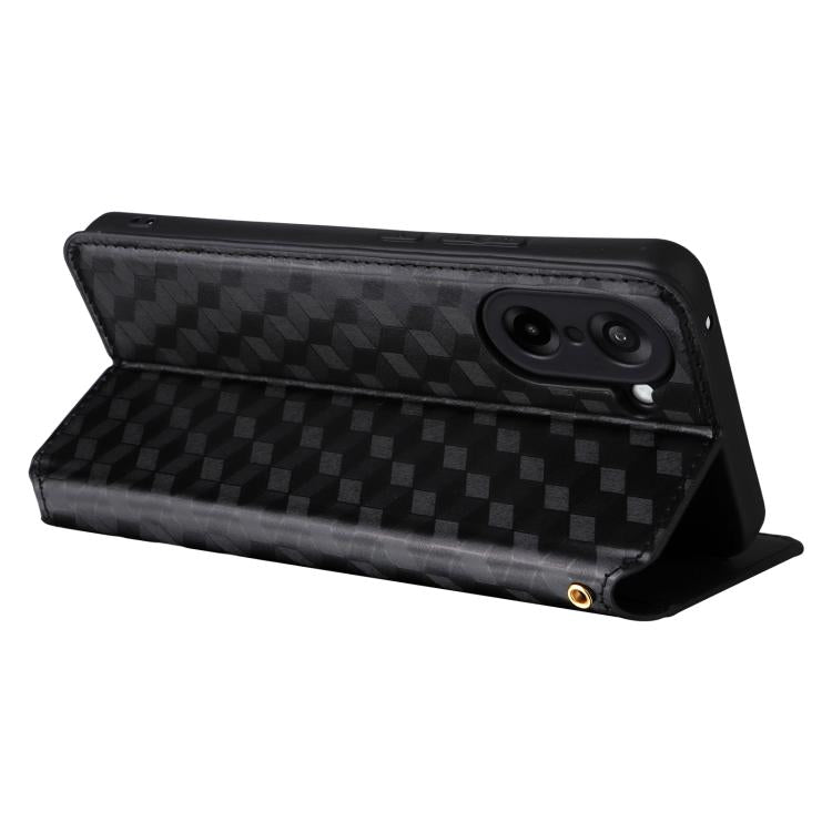 For OnePlus Nord CE5 / Ace 5 Racing Cubic Grid Texture Flip Leather Phone Case