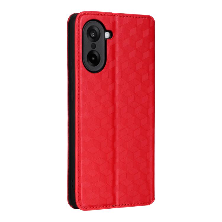 For OnePlus Nord CE5 / Ace 5 Racing Cubic Grid Texture Flip Leather Phone Case