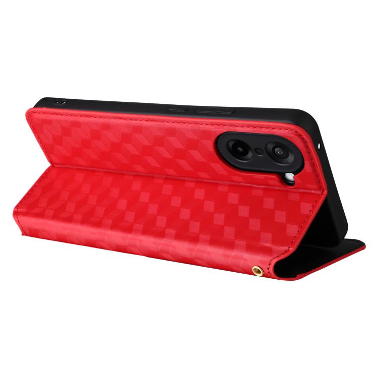 For OnePlus Nord CE5 / Ace 5 Racing Cubic Grid Texture Flip Leather Phone Case