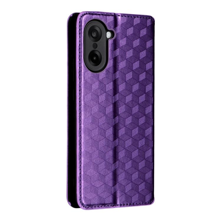 For OnePlus Nord CE5 / Ace 5 Racing Cubic Grid Texture Flip Leather Phone Case