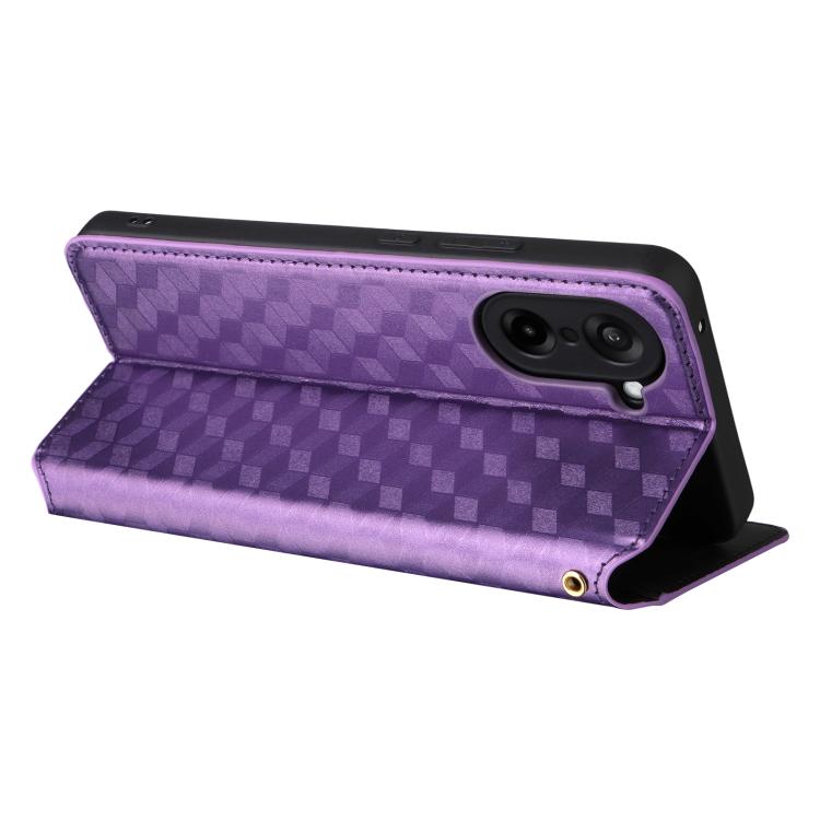 For OnePlus Nord CE5 / Ace 5 Racing Cubic Grid Texture Flip Leather Phone Case