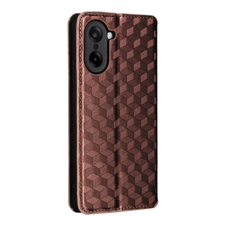 For OnePlus Nord CE5 / Ace 5 Racing Cubic Grid Texture Flip Leather Phone Case