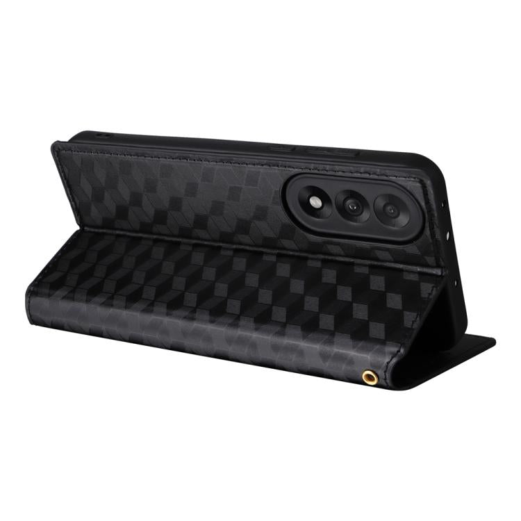 For OnePlus Nord 5 / OnePlus Ace 5 Ultra Cubic Grid Texture Flip Leather Phone Case