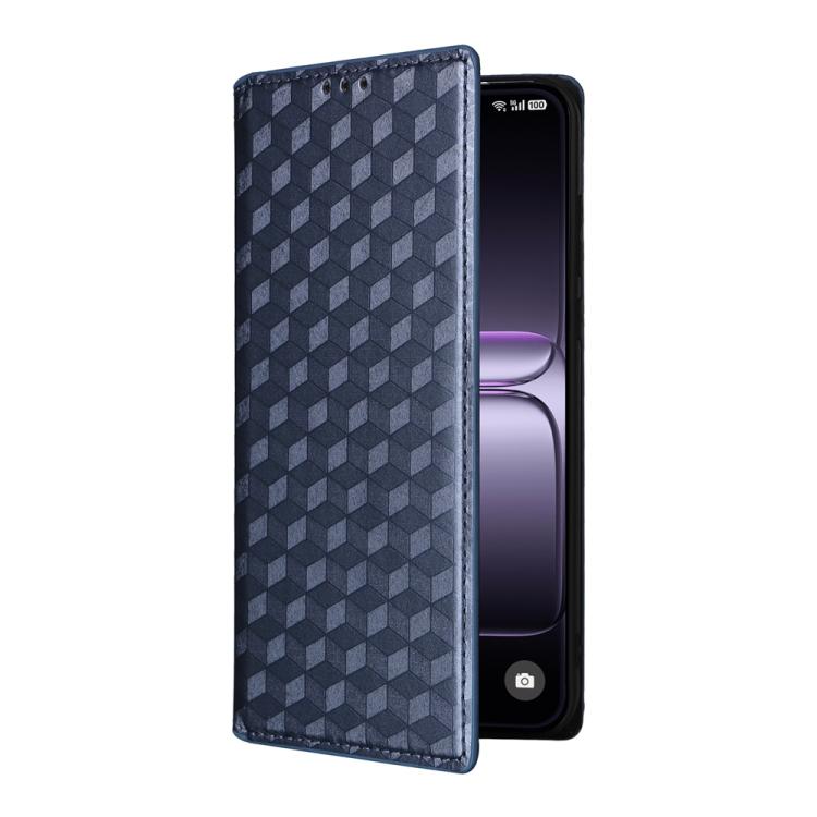 For OnePlus Nord 5 / OnePlus Ace 5 Ultra Cubic Grid Texture Flip Leather Phone Case