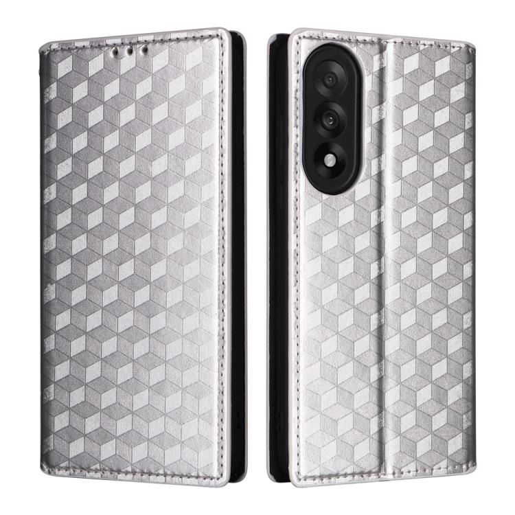 For OnePlus Nord 5 / OnePlus Ace 5 Ultra Cubic Grid Texture Flip Leather Phone Case