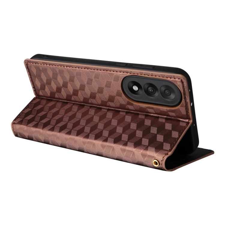 For OnePlus Nord 5 / OnePlus Ace 5 Ultra Cubic Grid Texture Flip Leather Phone Case