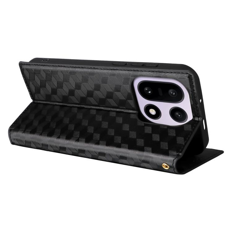 For OnePlus 15 Cubic Grid Texture Flip Leather Phone Case