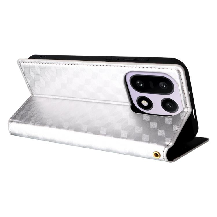 For OnePlus 15 Cubic Grid Texture Flip Leather Phone Case