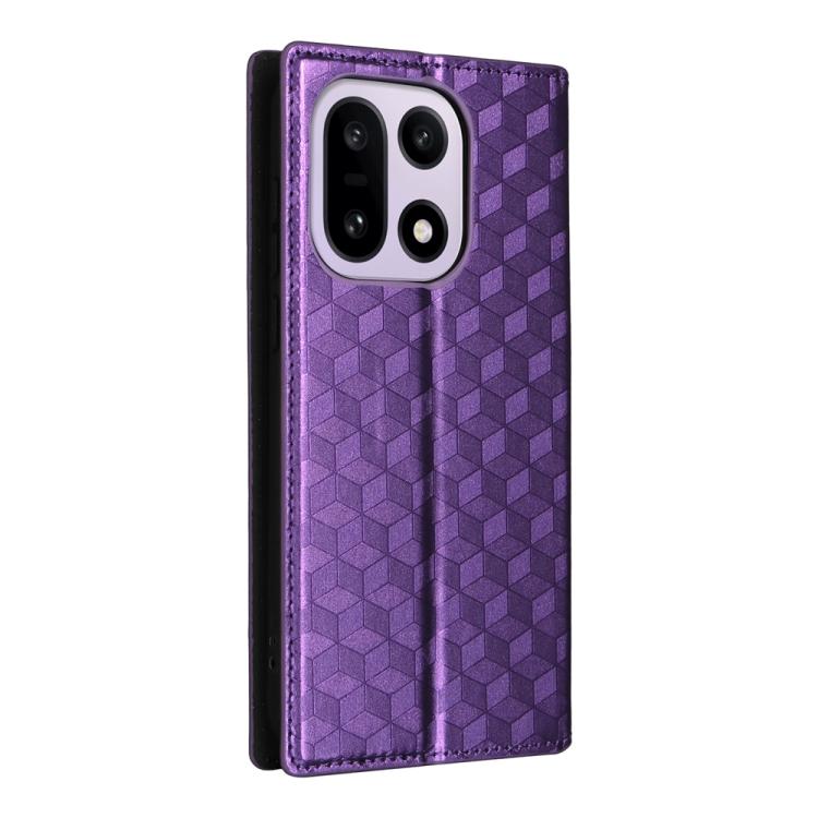 For OnePlus 15 Cubic Grid Texture Flip Leather Phone Case