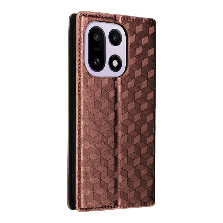 For OnePlus 15 Cubic Grid Texture Flip Leather Phone Case