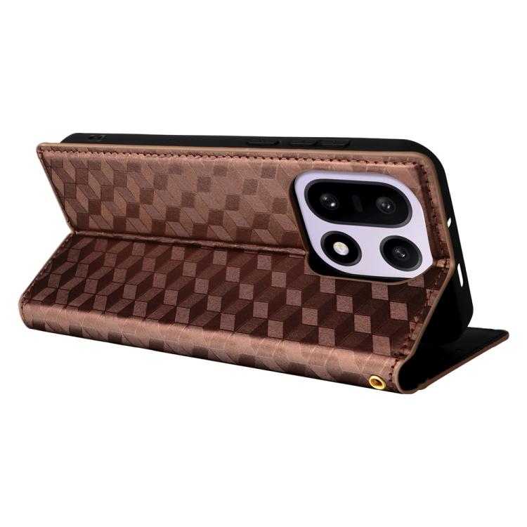 For OnePlus 15 Cubic Grid Texture Flip Leather Phone Case