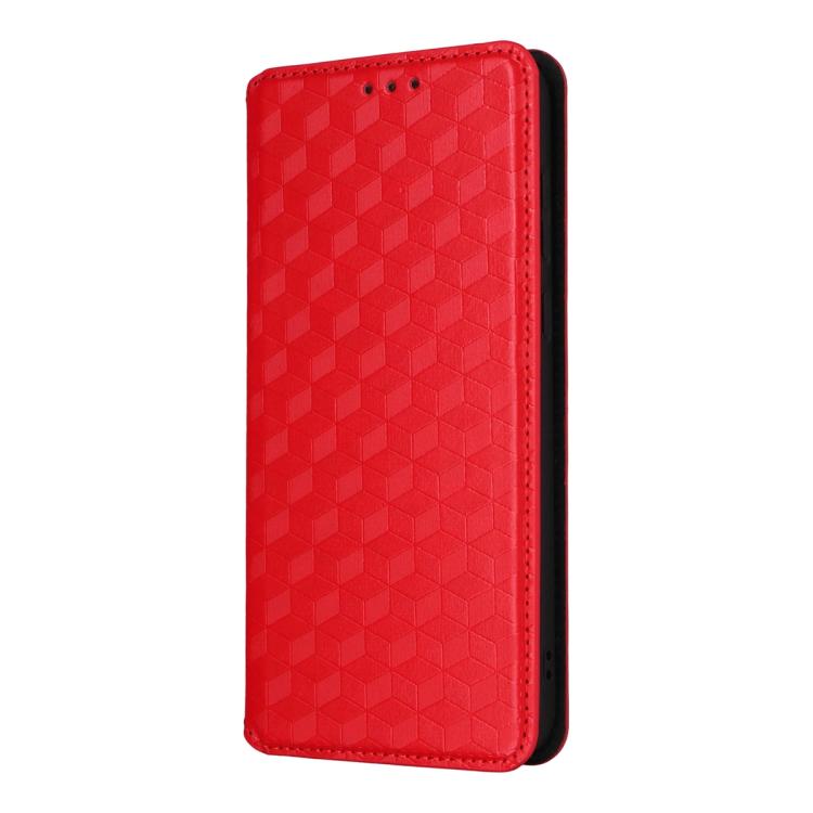For OnePlus Ace 6 / Ace 6T / 15R Cubic Grid Texture Flip Leather Phone Case