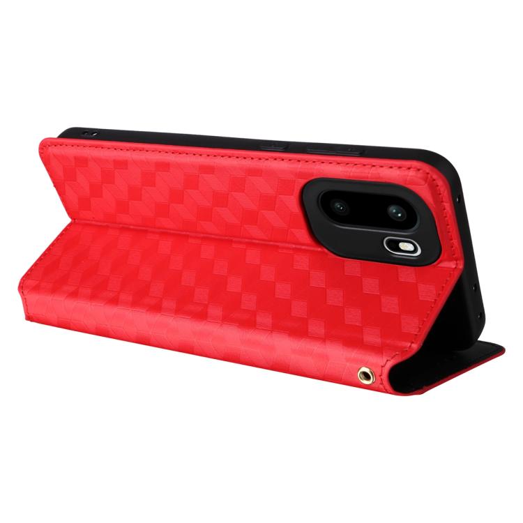 For OnePlus Ace 6 / Ace 6T / 15R Cubic Grid Texture Flip Leather Phone Case
