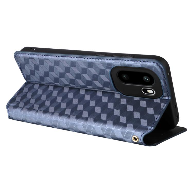 For OnePlus Ace 6 / Ace 6T / 15R Cubic Grid Texture Flip Leather Phone Case