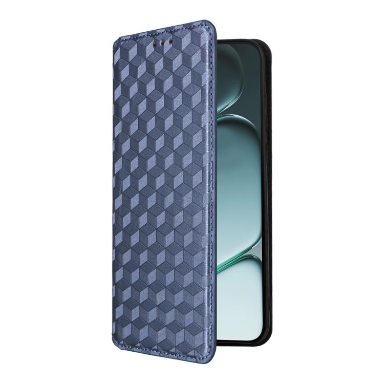 For OnePlus Ace 6 / Ace 6T / 15R Cubic Grid Texture Flip Leather Phone Case