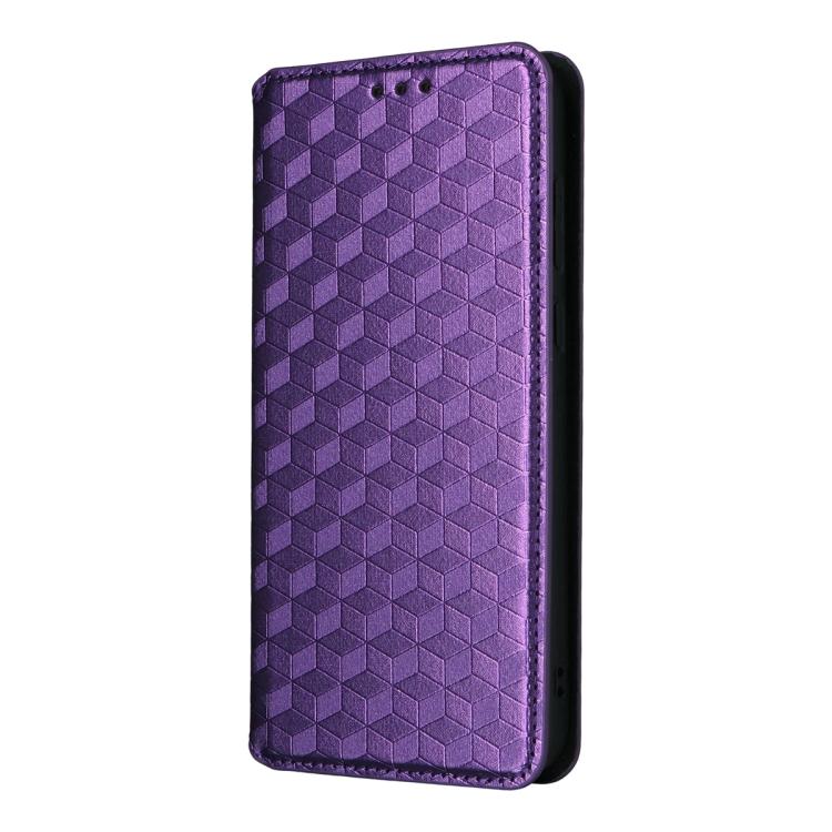 For OnePlus Ace 6 / Ace 6T / 15R Cubic Grid Texture Flip Leather Phone Case