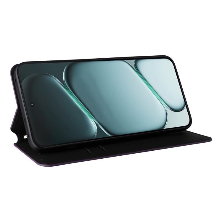 For OnePlus Ace 6 / Ace 6T / 15R Cubic Grid Texture Flip Leather Phone Case