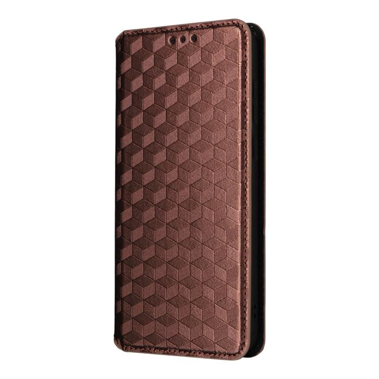 For OnePlus Ace 6 / Ace 6T / 15R Cubic Grid Texture Flip Leather Phone Case