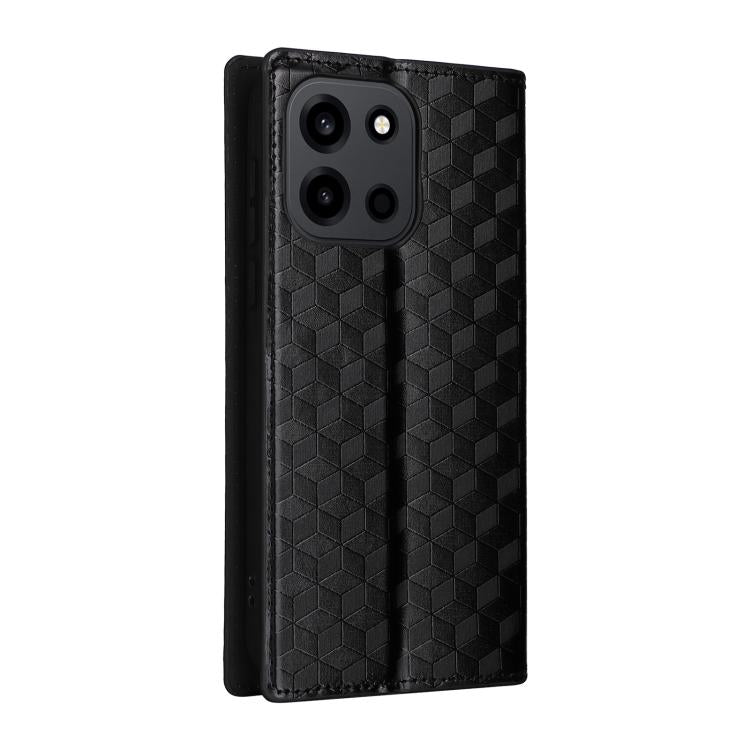 For OnePlus Turbo 6 / Turbo 6V / Nord 6 Cubic Grid Texture Flip Leather Phone Case