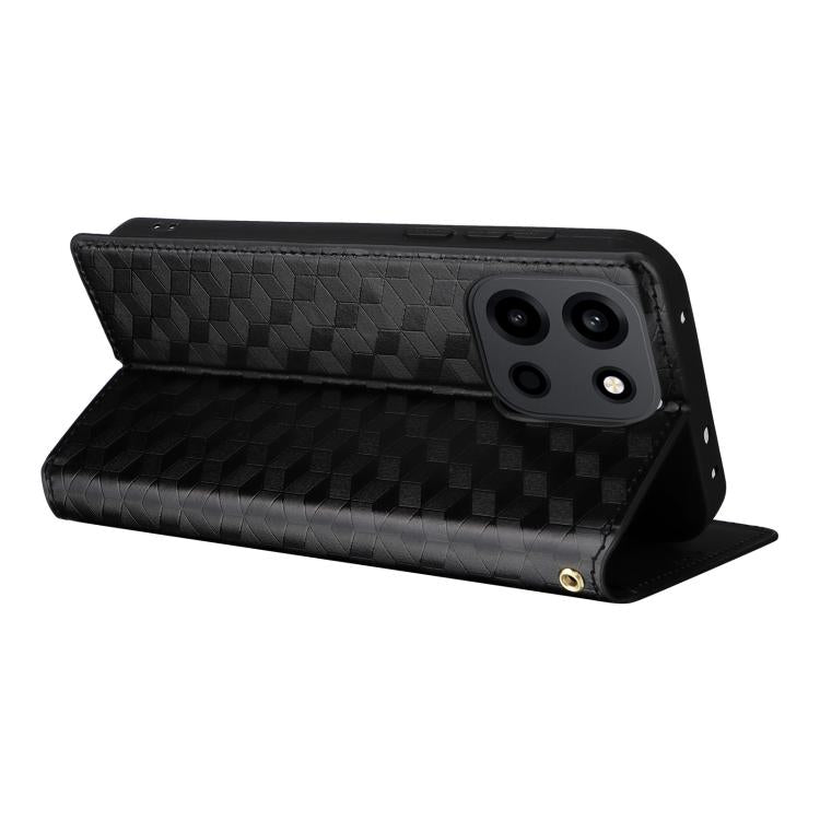 For OnePlus Turbo 6 / Turbo 6V / Nord 6 Cubic Grid Texture Flip Leather Phone Case