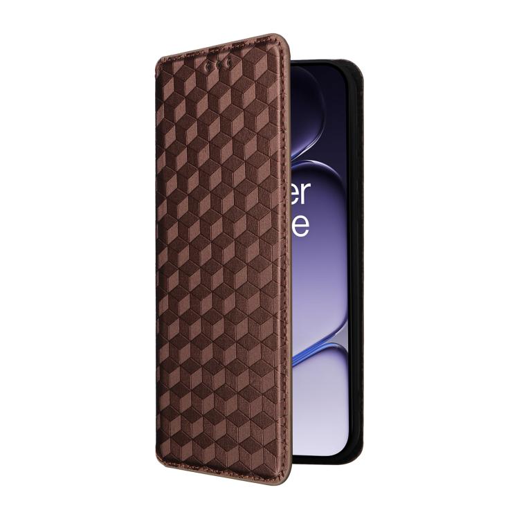 For OnePlus Turbo 6 / Turbo 6V / Nord 6 Cubic Grid Texture Flip Leather Phone Case