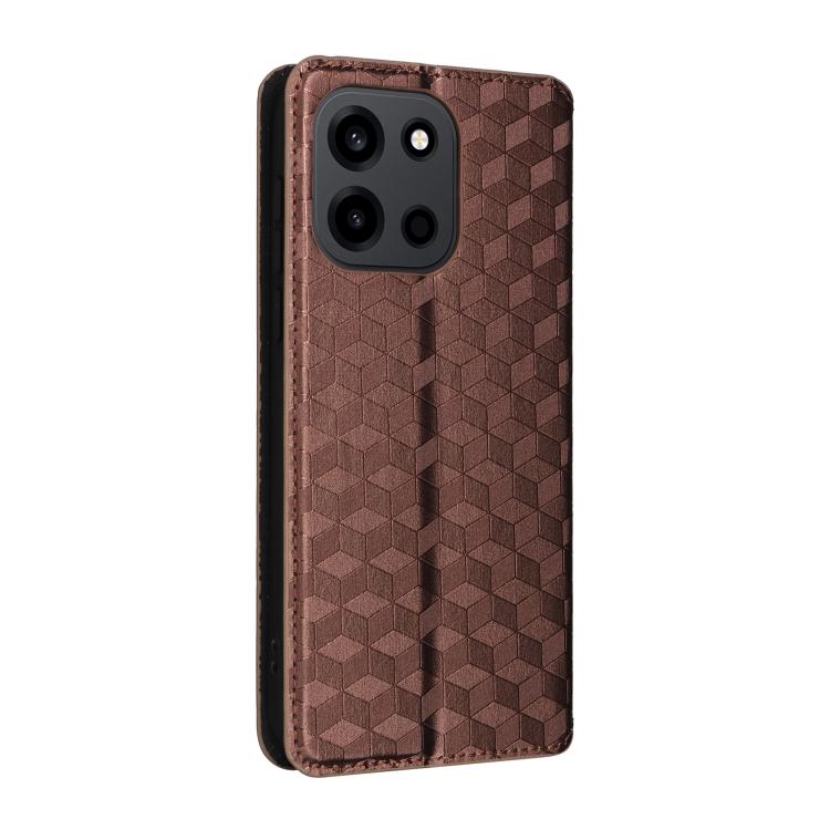 For OnePlus Turbo 6 / Turbo 6V / Nord 6 Cubic Grid Texture Flip Leather Phone Case