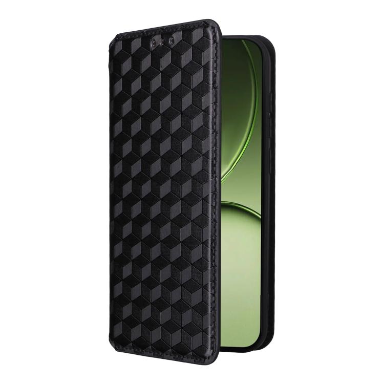 For OnePlus 15T 5G Cubic Grid Texture Flip Leather Phone Case