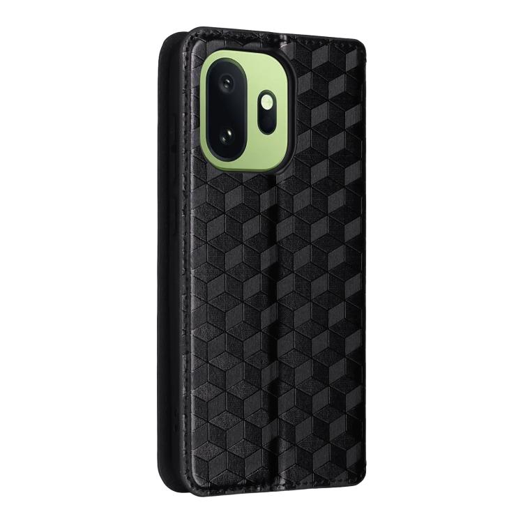 For OnePlus 15T 5G Cubic Grid Texture Flip Leather Phone Case