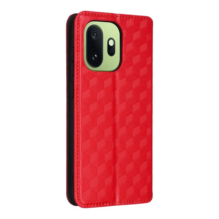 For OnePlus 15T 5G Cubic Grid Texture Flip Leather Phone Case