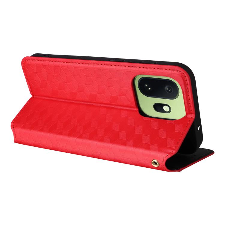 For OnePlus 15T 5G Cubic Grid Texture Flip Leather Phone Case