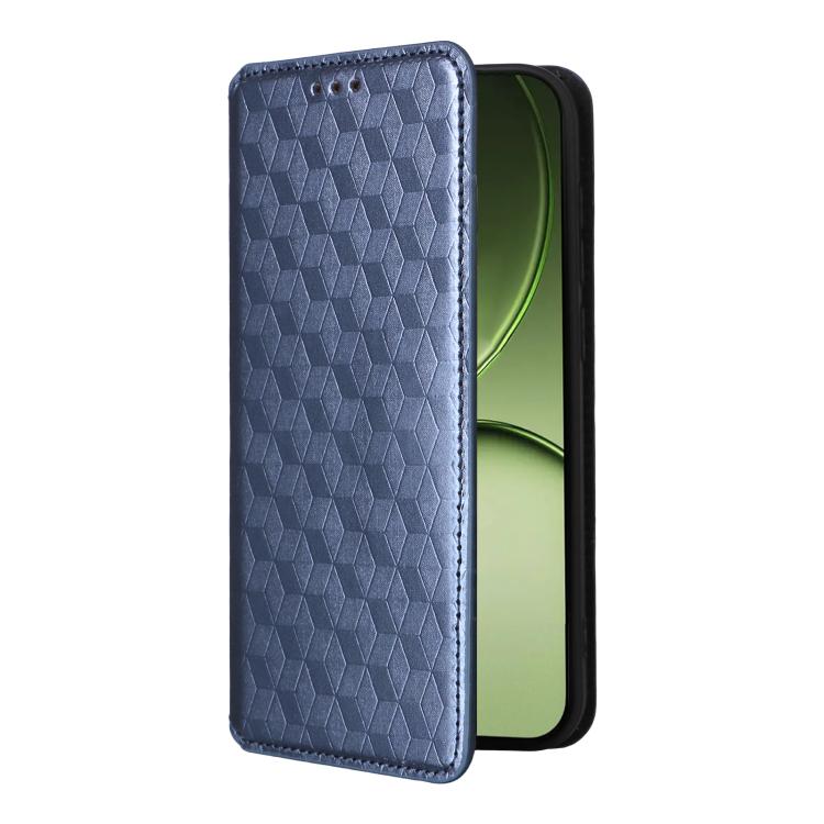 For OnePlus 15T 5G Cubic Grid Texture Flip Leather Phone Case