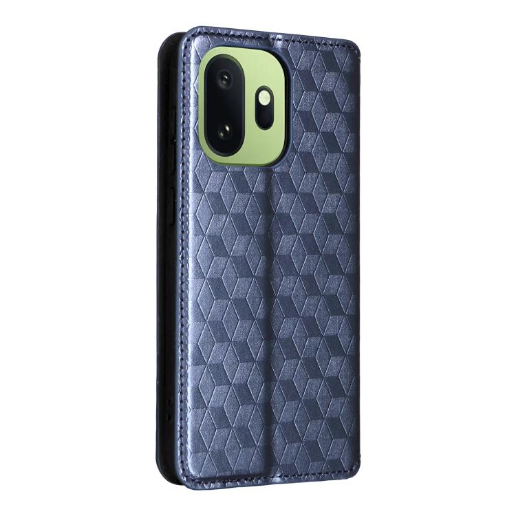 For OnePlus 15T 5G Cubic Grid Texture Flip Leather Phone Case