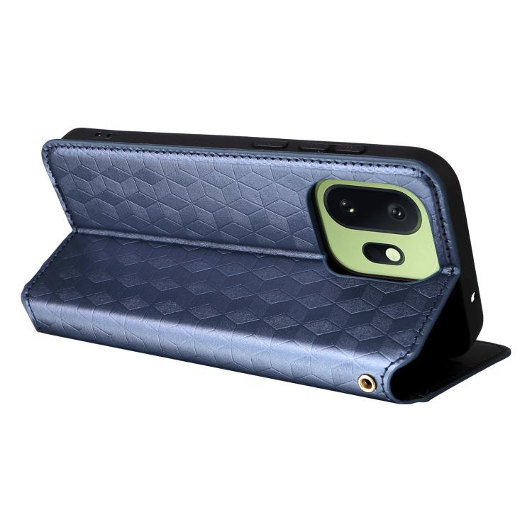 For OnePlus 15T 5G Cubic Grid Texture Flip Leather Phone Case