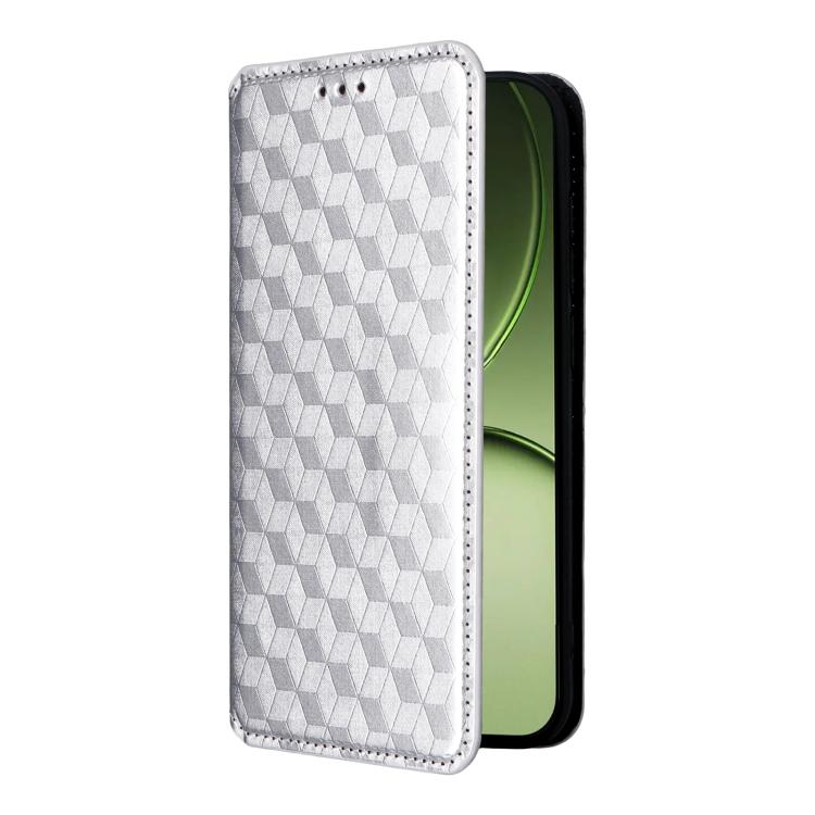 For OnePlus 15T 5G Cubic Grid Texture Flip Leather Phone Case