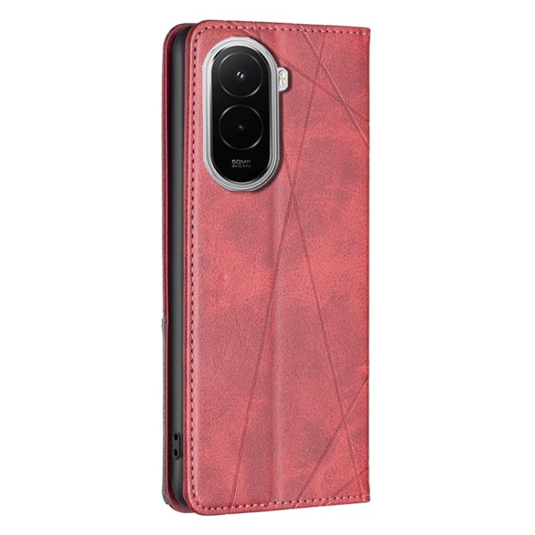 For Xiaomi Poco M7 4G 169mm Rhombus Texture Magnetic Leather Phone Case